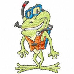 Frogs Embroidery Design 7